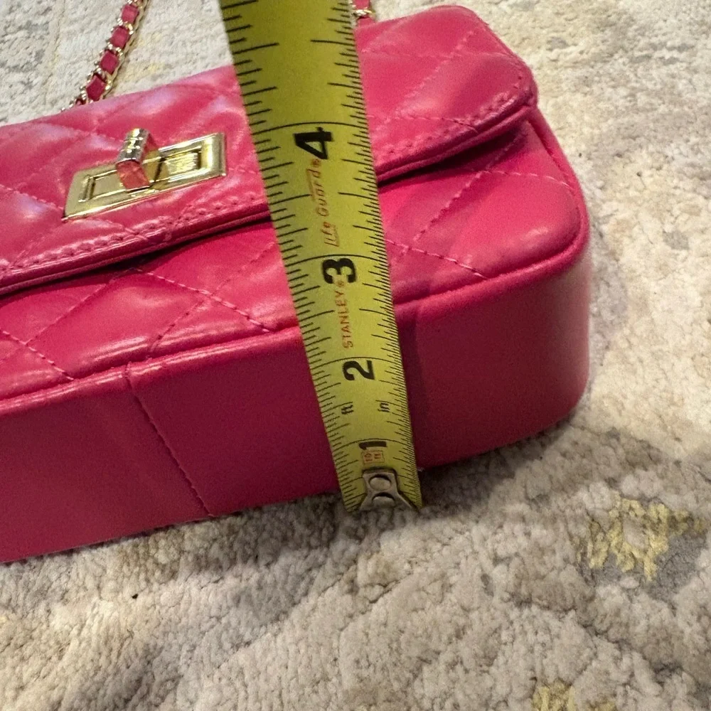 Pink Quilted Leather Handbag Made in Italy
